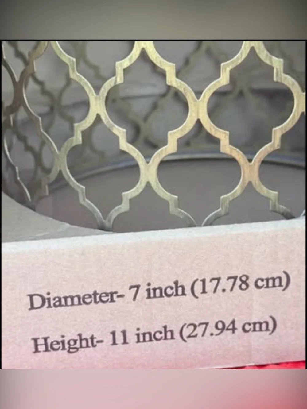Quatrefoil Trellis Cylinder Plug In Pendant Light-NIB